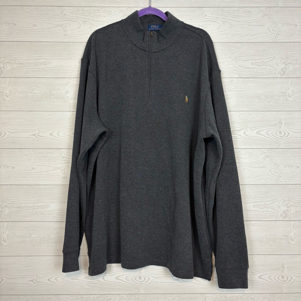 Polo by Ralph Lauren Charcoal Gray Quarter-Zip Sweater